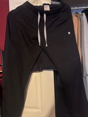 Figs Women's Black Jogger Sweatpants with White Drawstring